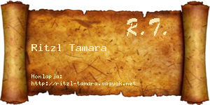 Ritzl Tamara névjegykártya